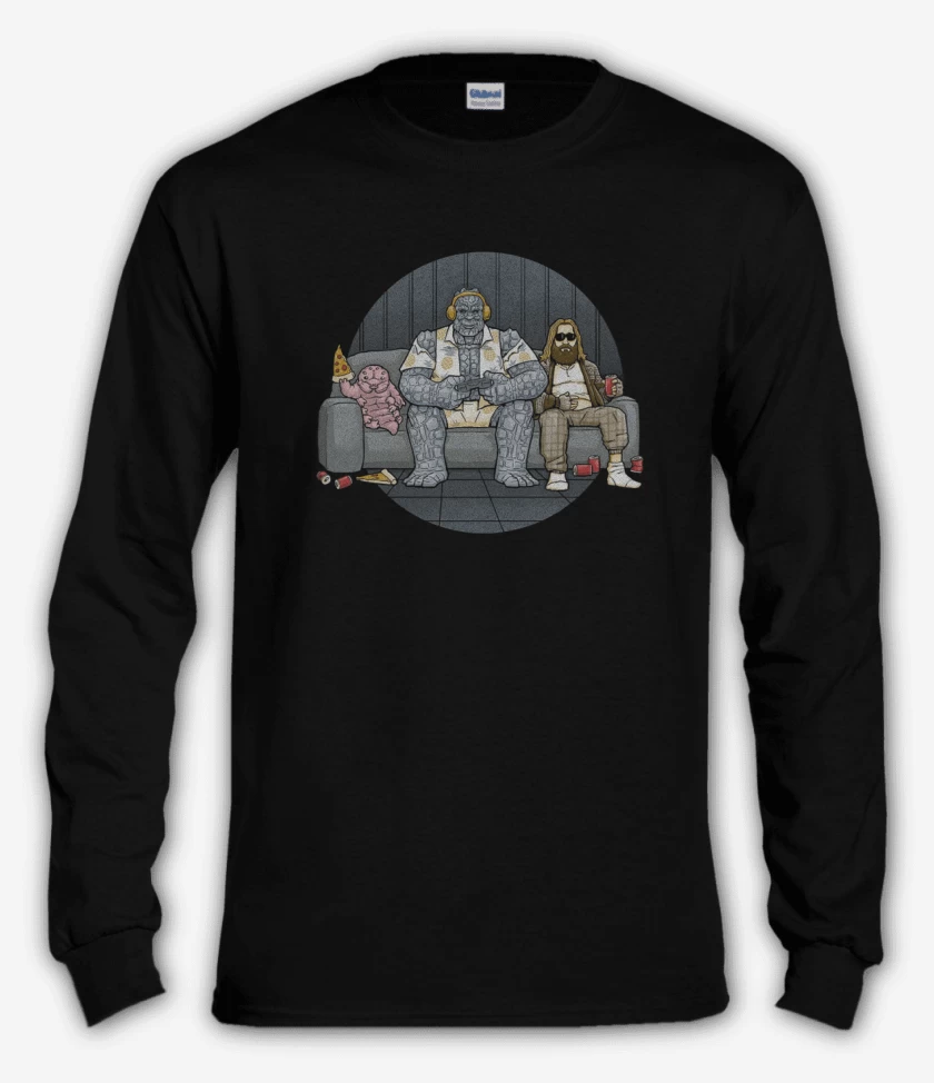 Polera manga larga Negro de Thor y sus amigos 