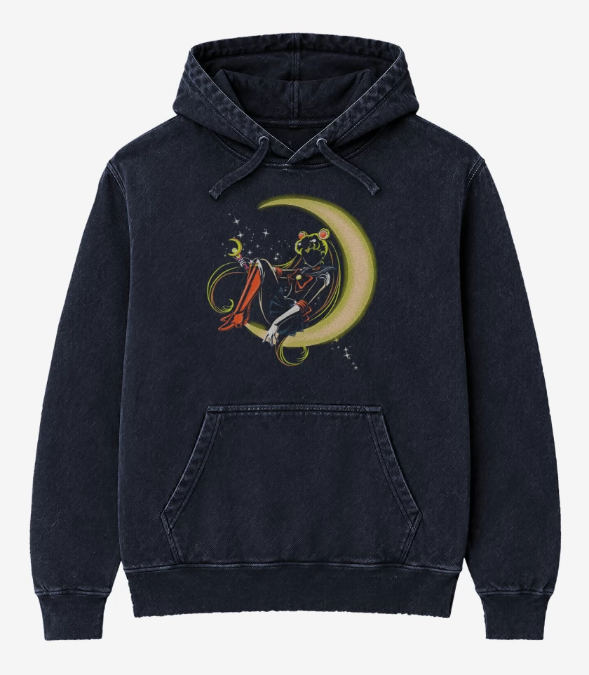 Poleron Canguro Acid Wash Azul Marino de sailormoon 5