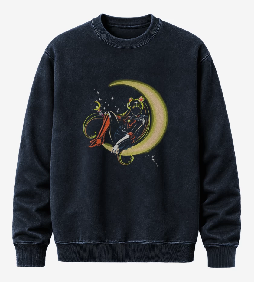 Poleron Polo Acid Wash Azul Marino de sailormoon 5