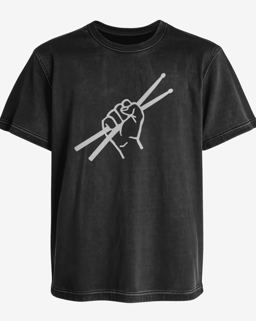 Polera desgastada Negro de Puñobaquetas 