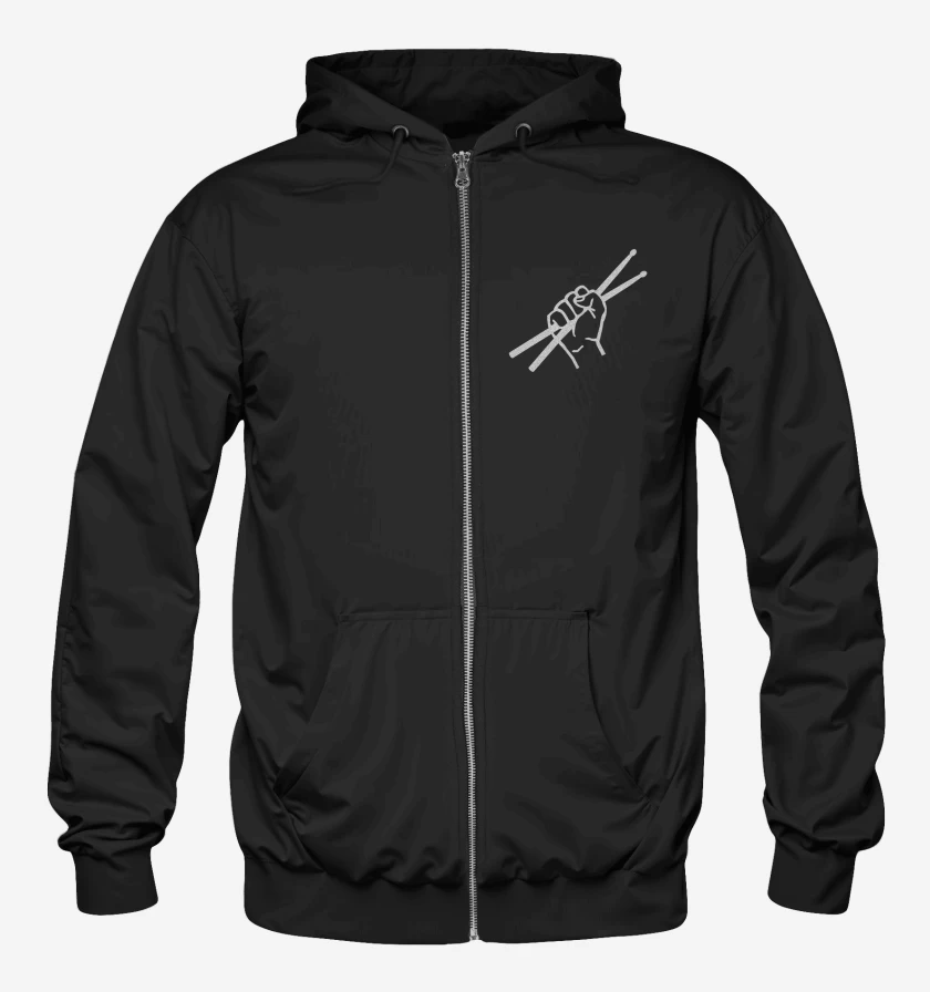 Poleron Canguro con cierre Negro de Puñobaquetas 