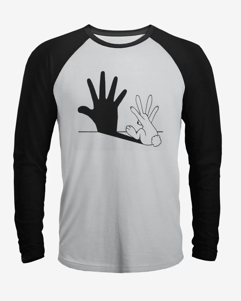 Polera Raglan Blanco / Negro de Bunnyhand