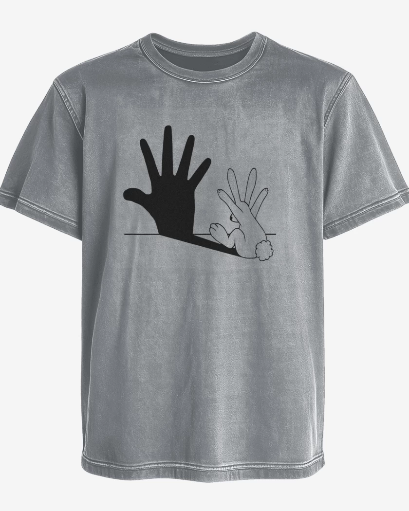Polera desgastada Gris Melange de Bunnyhand
