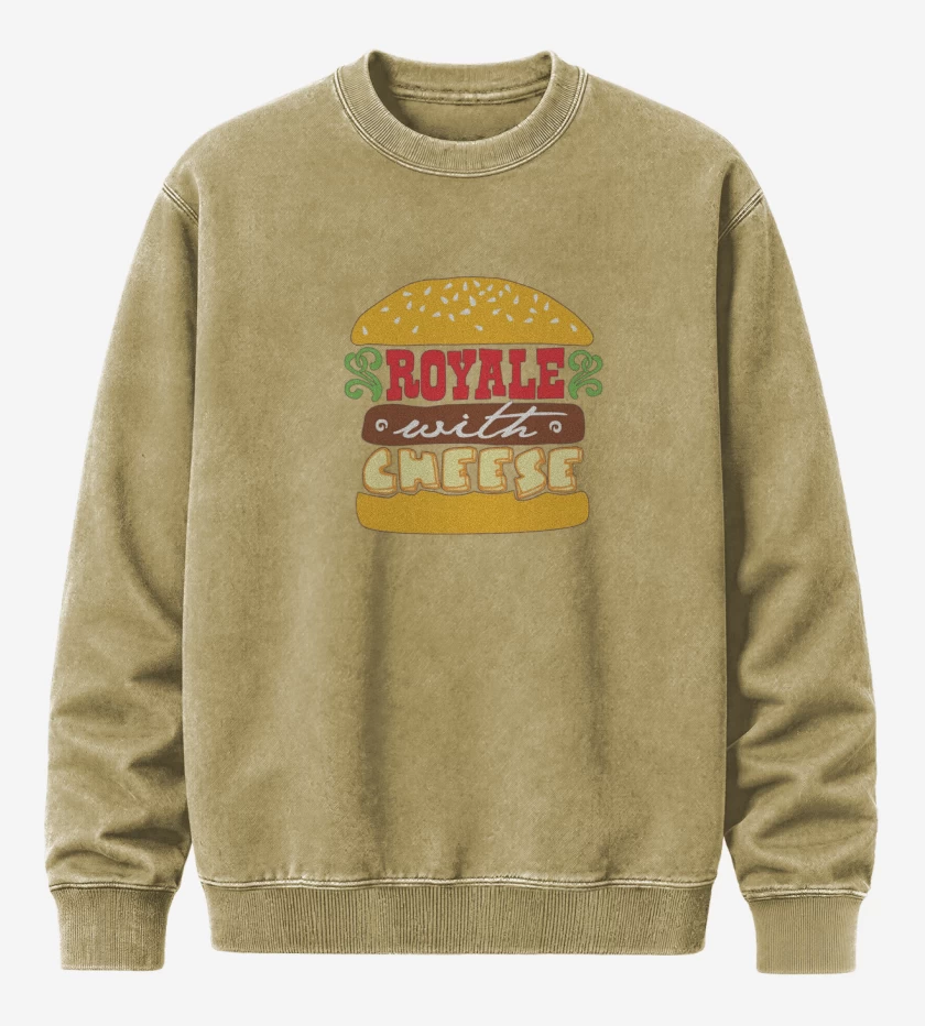 Poleron Polo Acid Wash Beige de Royal con queso 