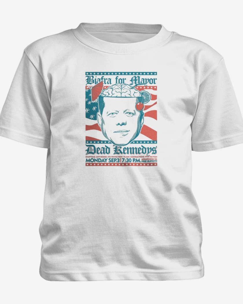 Polera de niño Blanco de Dead Kennedys afiche 1979