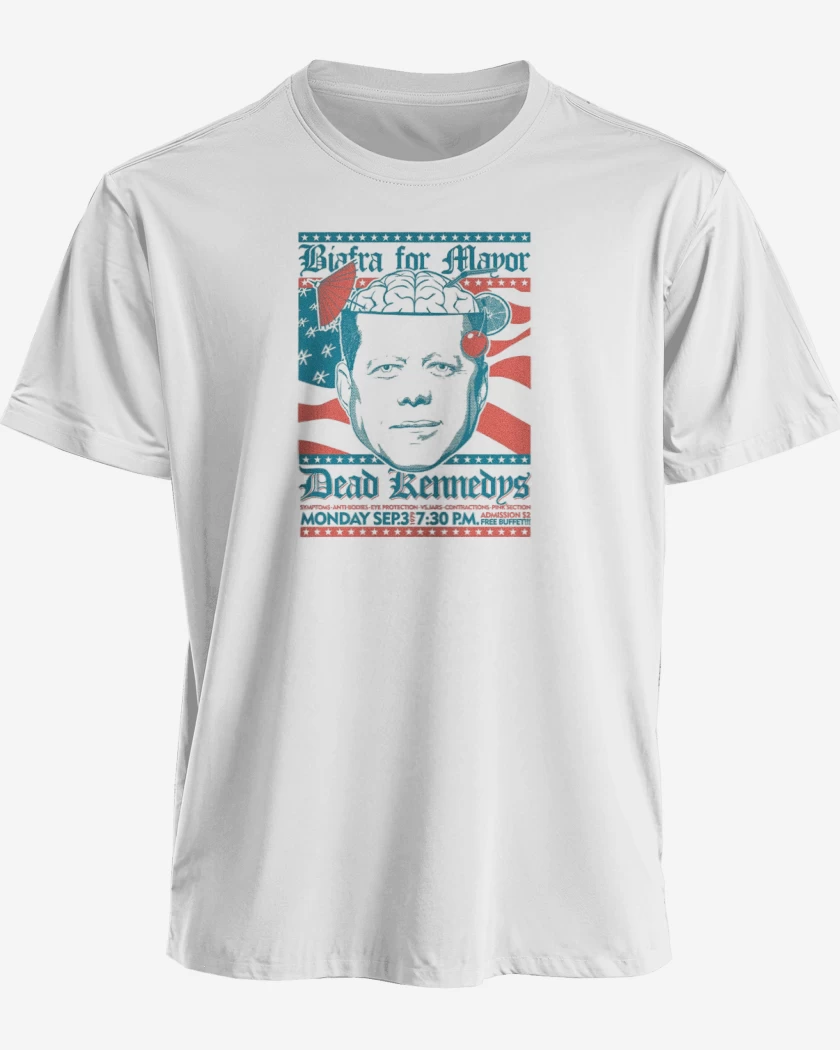 Polera premium Blanco de Dead Kennedys afiche 1979