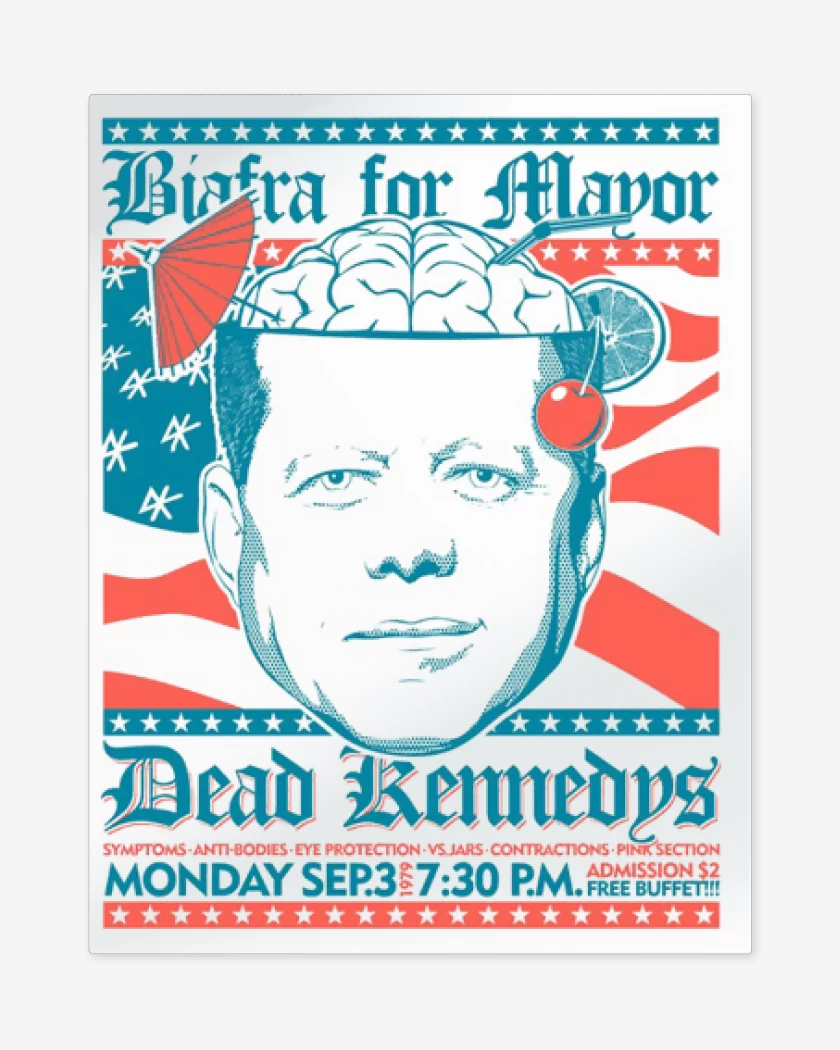 Print metalico Blanco de Dead Kennedys afiche 1979