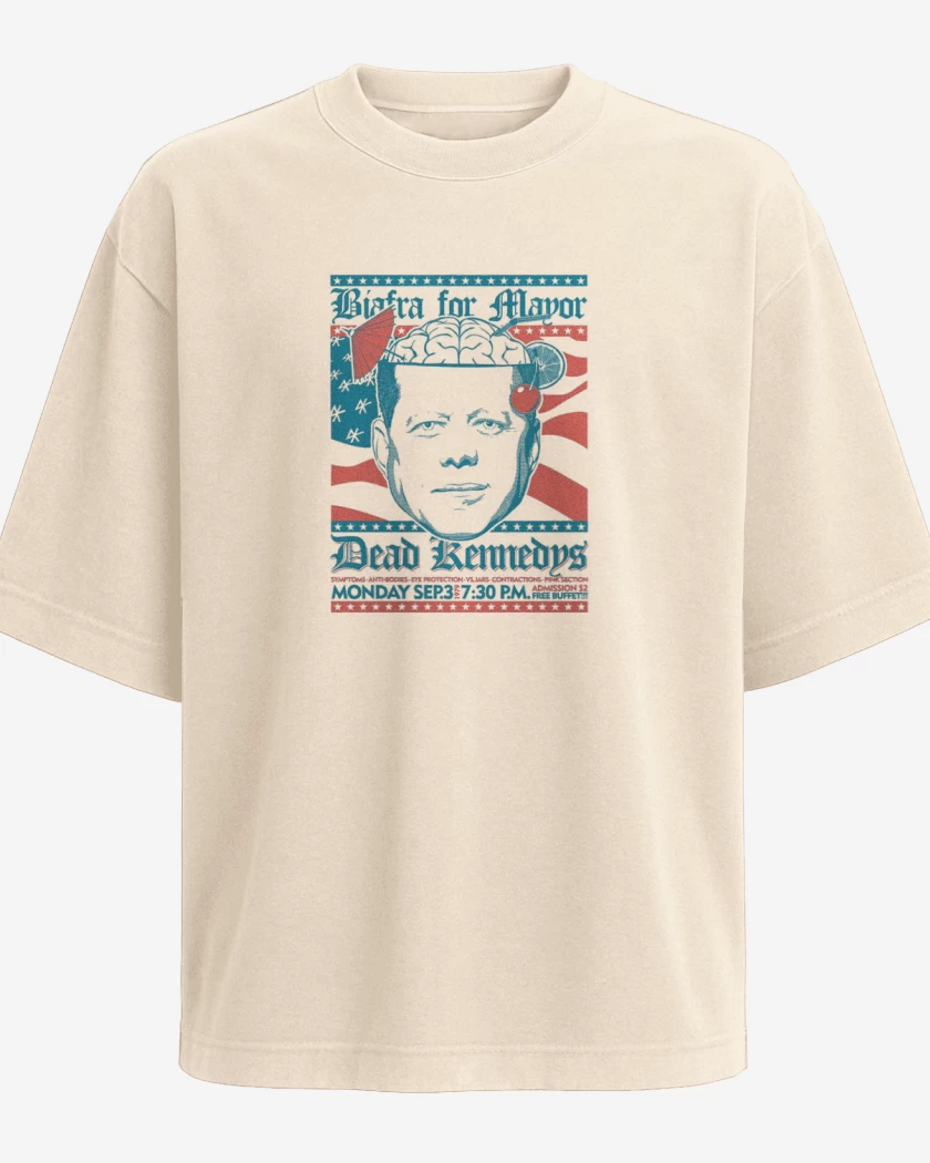 Polera Oversize Beige de Dead Kennedys afiche 1979