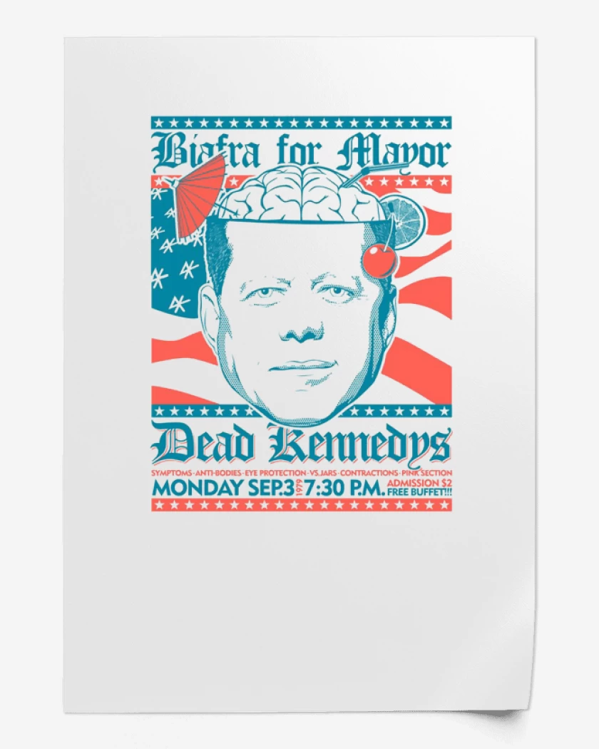 Print Blanco de Dead Kennedys afiche 1979
