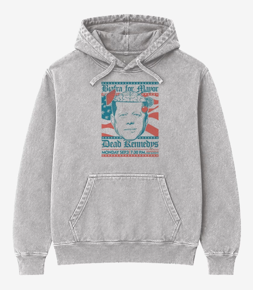 Poleron Canguro Acid Wash Gris Melange de Dead Kennedys afiche 1979