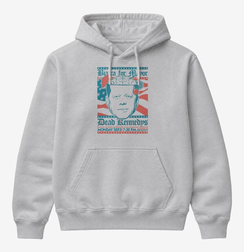 Poleron Canguro básico Gris Melange de Dead Kennedys afiche 1979
