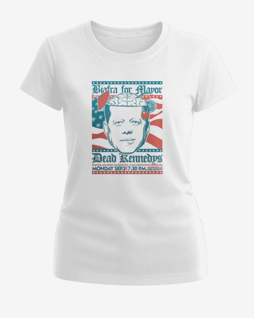 Polera de Mujer Blanco de Dead Kennedys afiche 1979