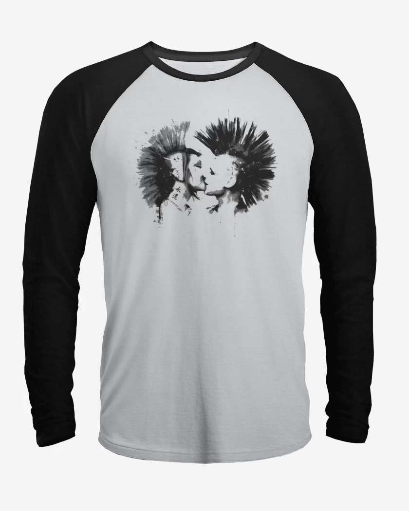 Polera Raglan Blanco / Negro de Punk Love 
