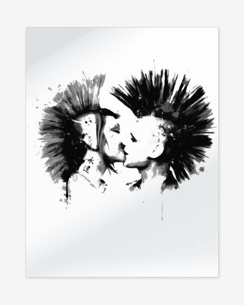 Print metalico Blanco de Punk Love 