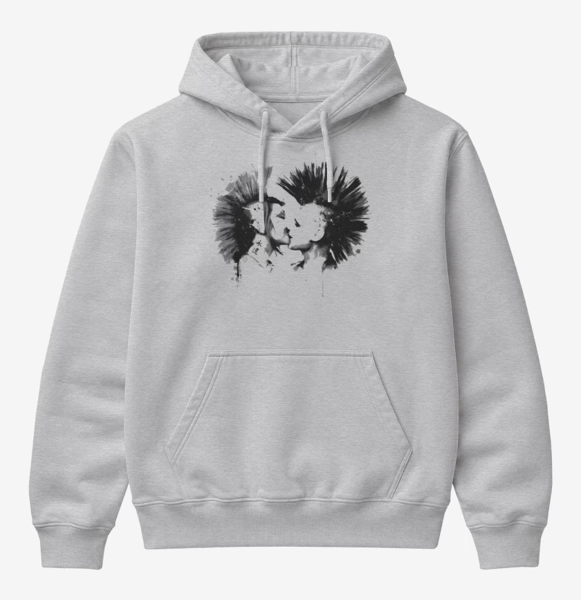 Poleron Canguro básico Gris Melange de Punk Love 