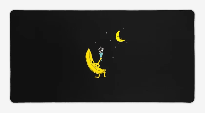 Mouse pad Gamer Negro de Banana enamorada 