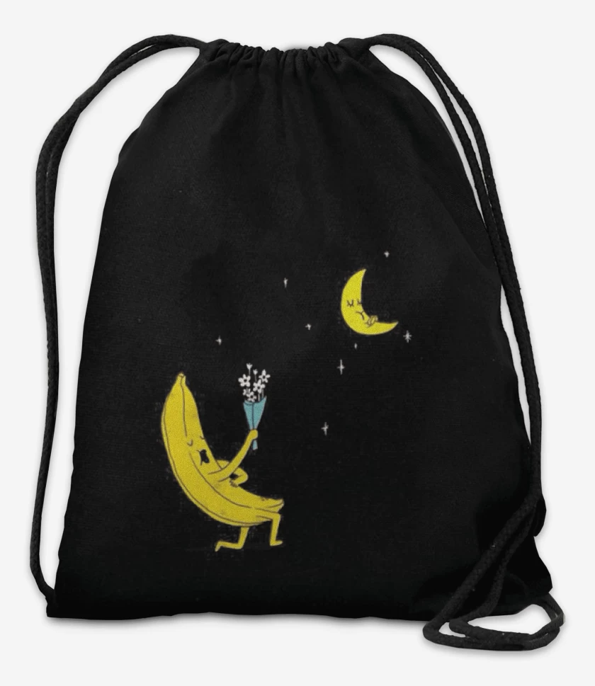 Mochila Negro de Banana enamorada 