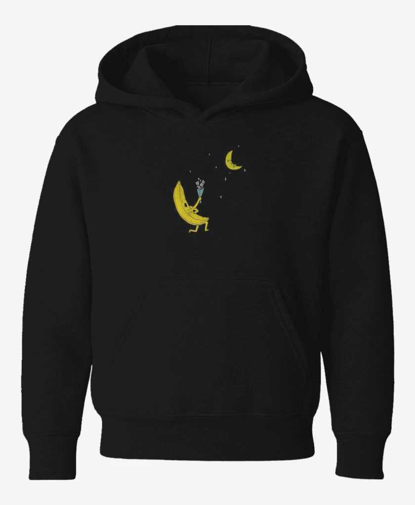 Poleron de niño Negro de Banana enamorada 