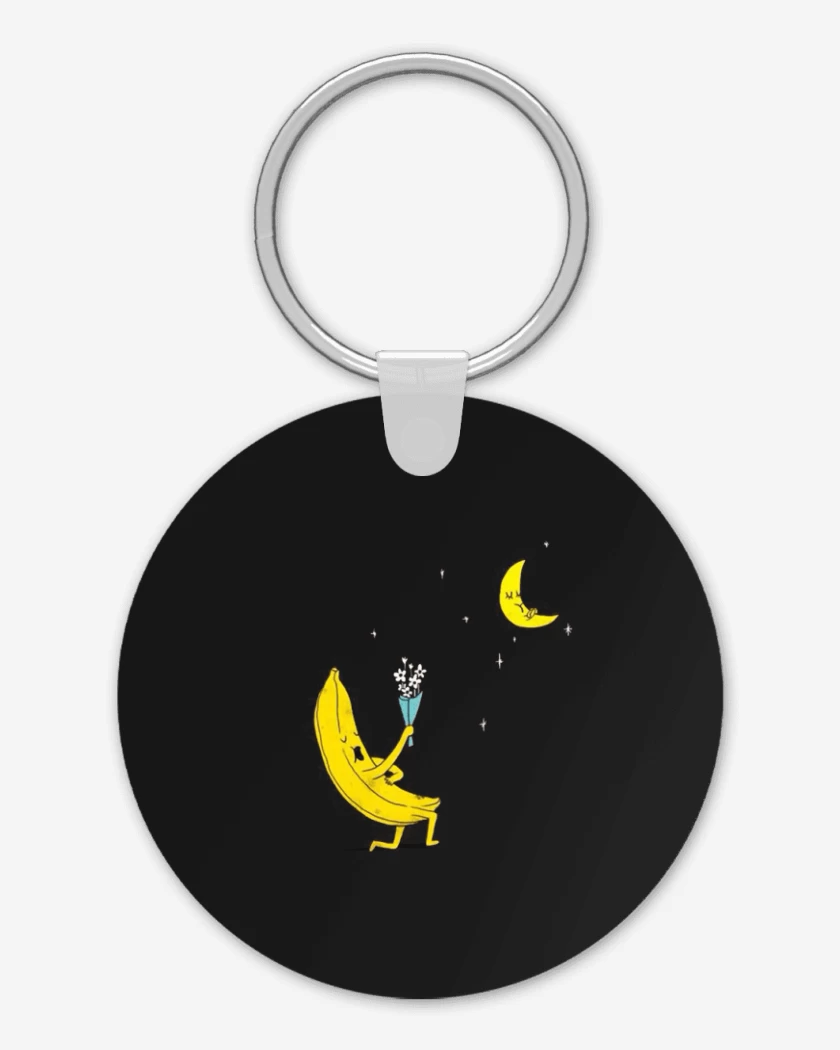 Llavero Negro de Banana enamorada 