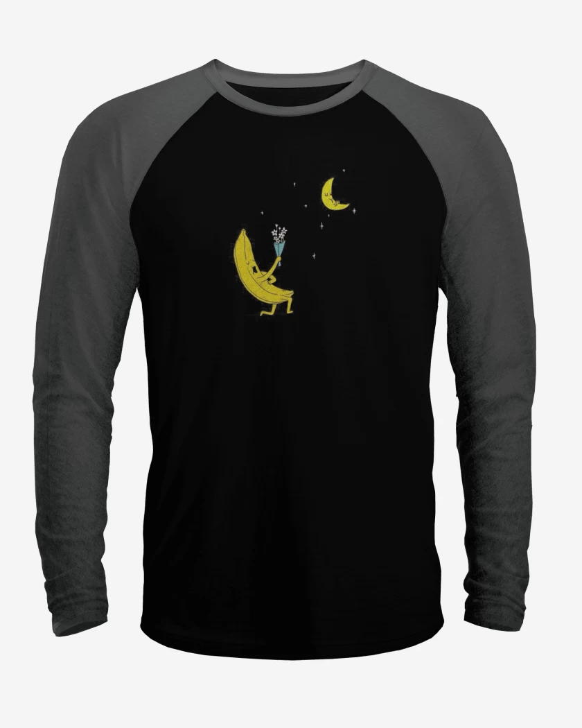 Polera Raglan Negro / Negro Heather de Banana enamorada 
