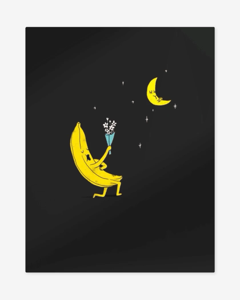 Print metalico Negro de Banana enamorada 