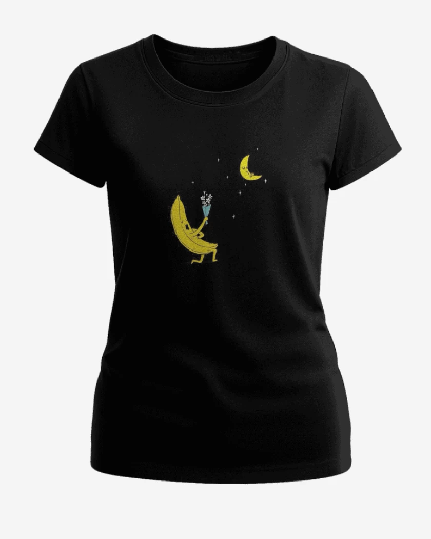 Polera de Mujer Negro de Banana enamorada 