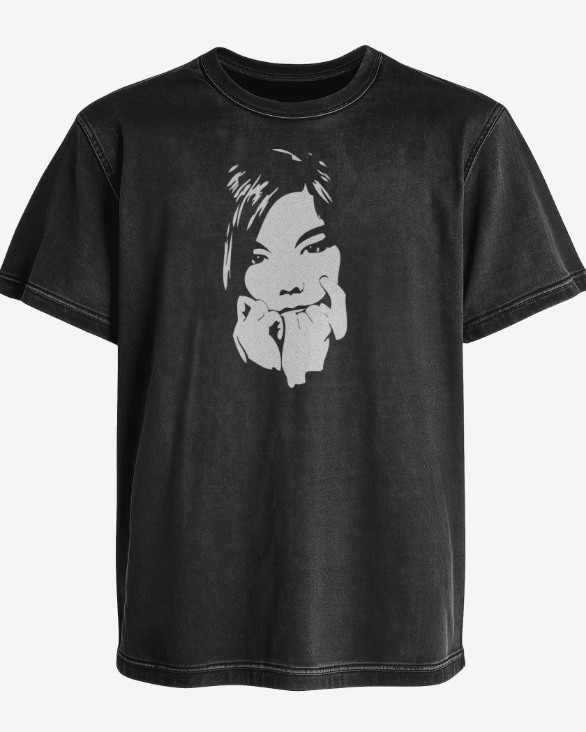 Polera desgastada Negro de BJORK 