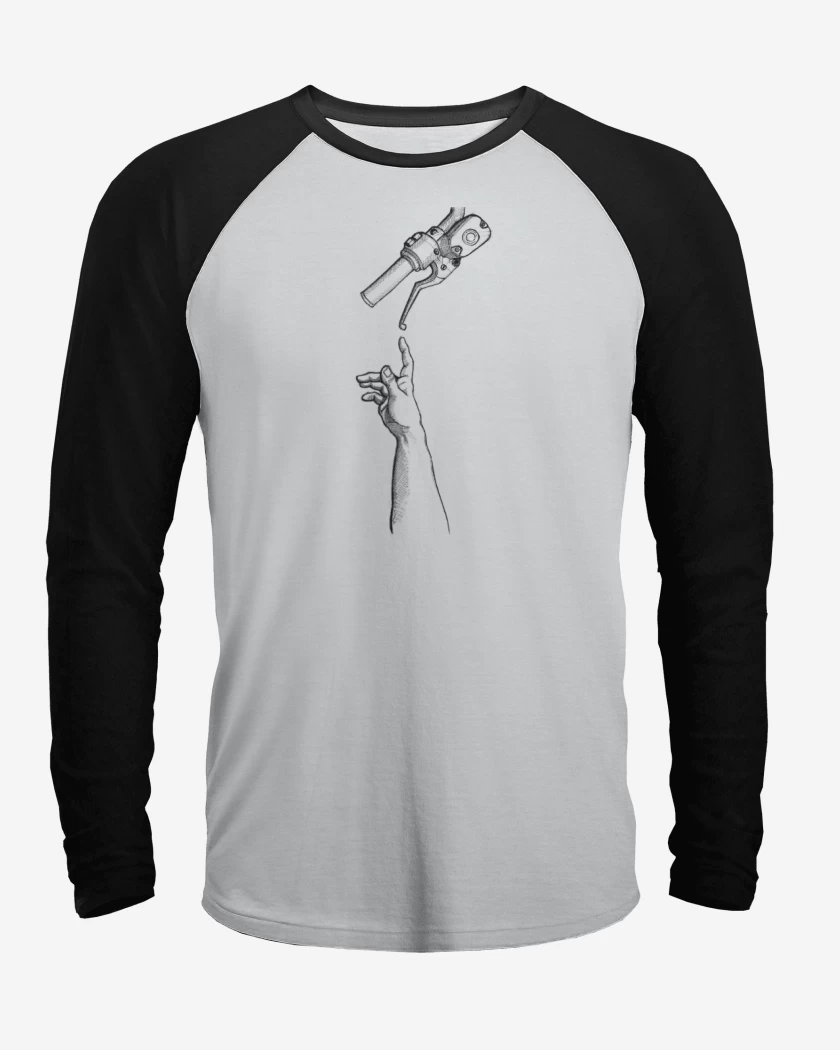 Polera Raglan Blanco / Negro de Creacion de Adán Cleta 