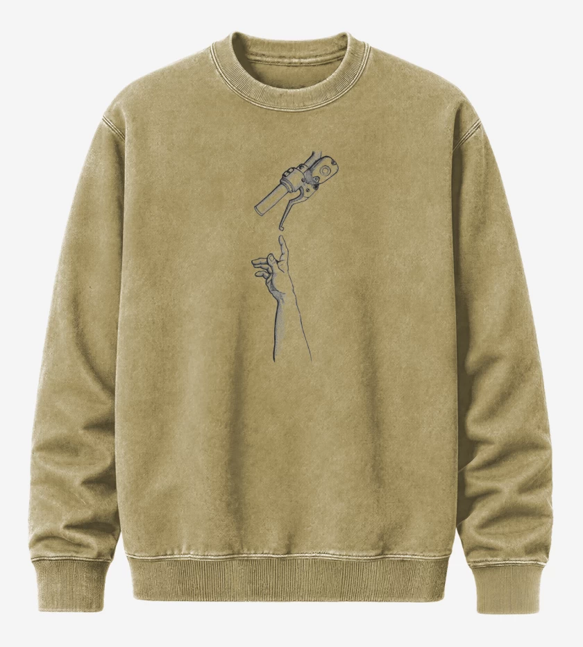 Poleron Polo Acid Wash Beige de Creacion de Adán Cleta 