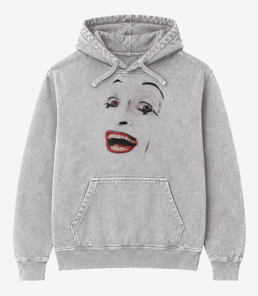 Poleron Canguro Acid Wash Gris Melange de Marcel Marceau