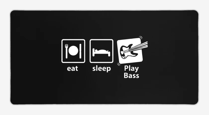 Mouse pad Gamer Negro de Eat Sleep Play Bass