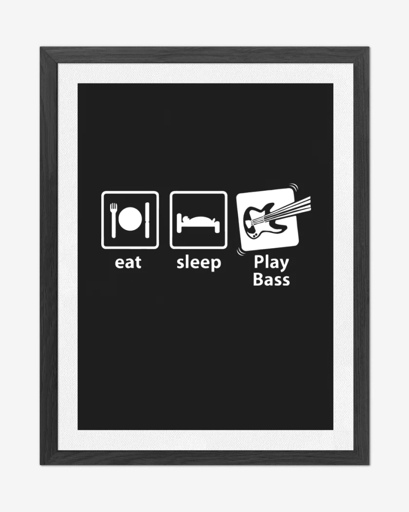 Cuadro decorativo Negro de Eat Sleep Play Bass