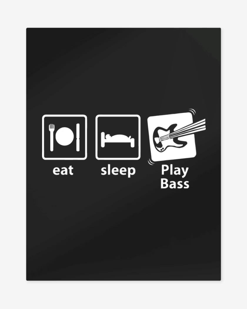 Print metalico Negro de Eat Sleep Play Bass