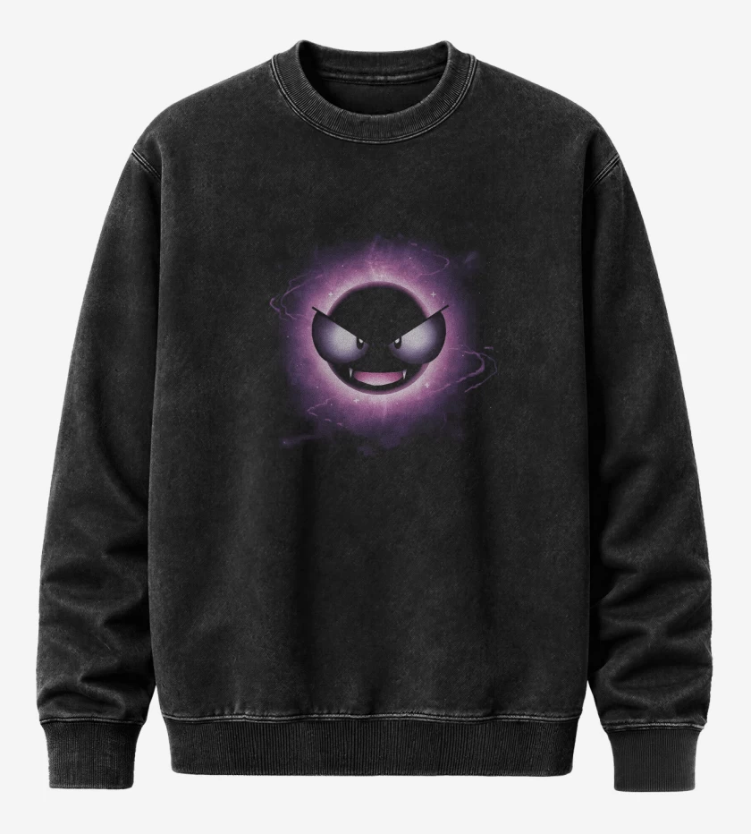 Poleron Polo Acid Wash Negro de Gastly
