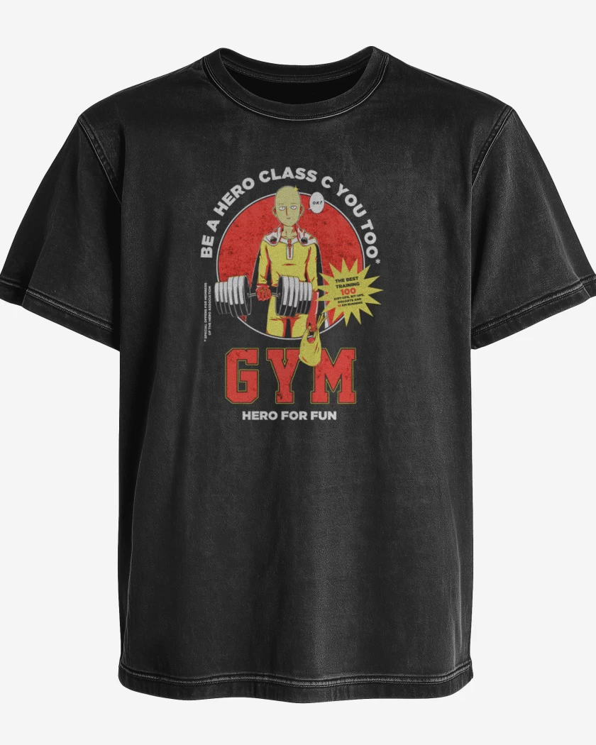Polera desgastada Saitama hero gym