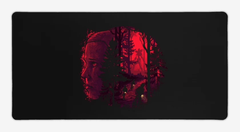 Mouse pad Gamer Negro de Stranger things bosque