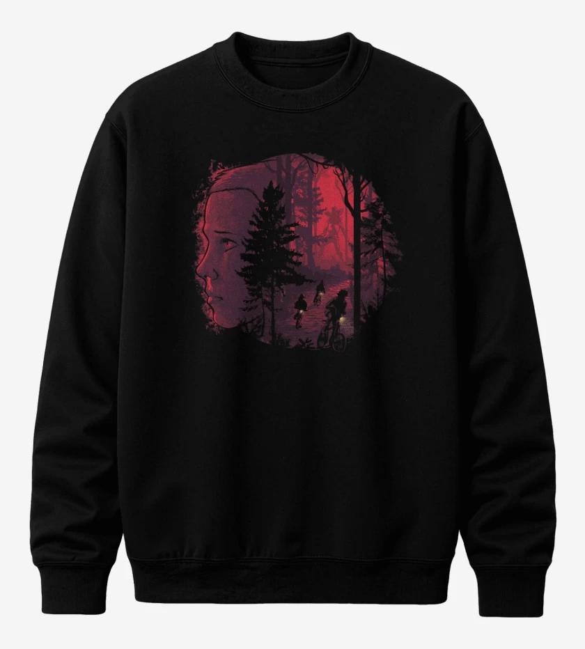 Poleron polo Negro de Stranger things bosque