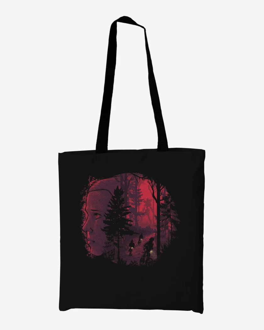 Totebag Negro de Stranger things bosque