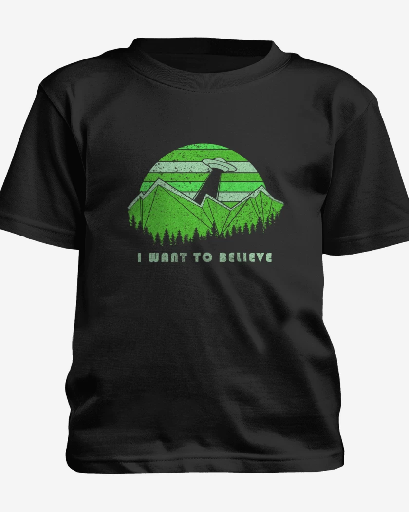 Polera de niño Negro de I want to believe 