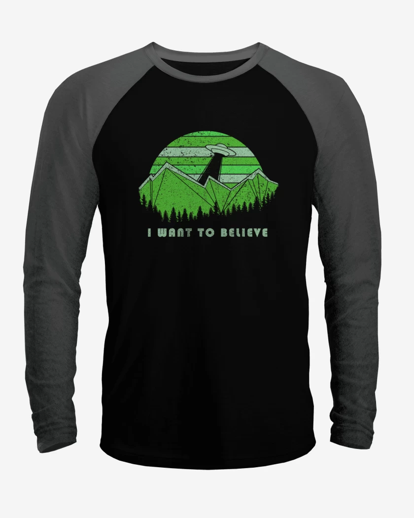 Polera Raglan I want to believe 