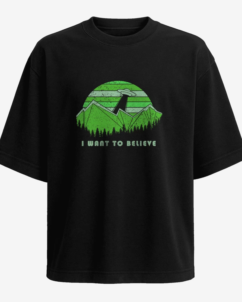 Polera Oversize I want to believe 