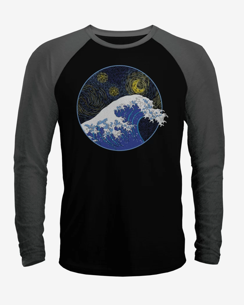 Polera Raglan La gran ola starry night
