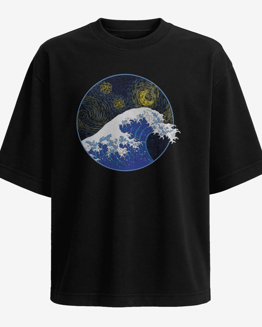 Polera Oversize La gran ola starry night