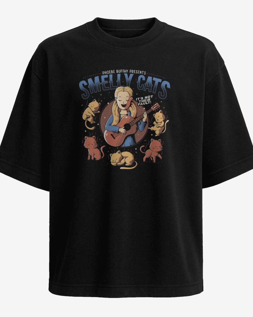 Polera Oversize Negro de Phoebe smelly cat