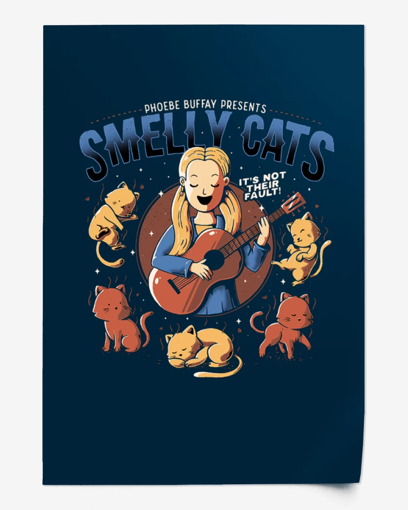 Print Azul Marino de Phoebe smelly cat