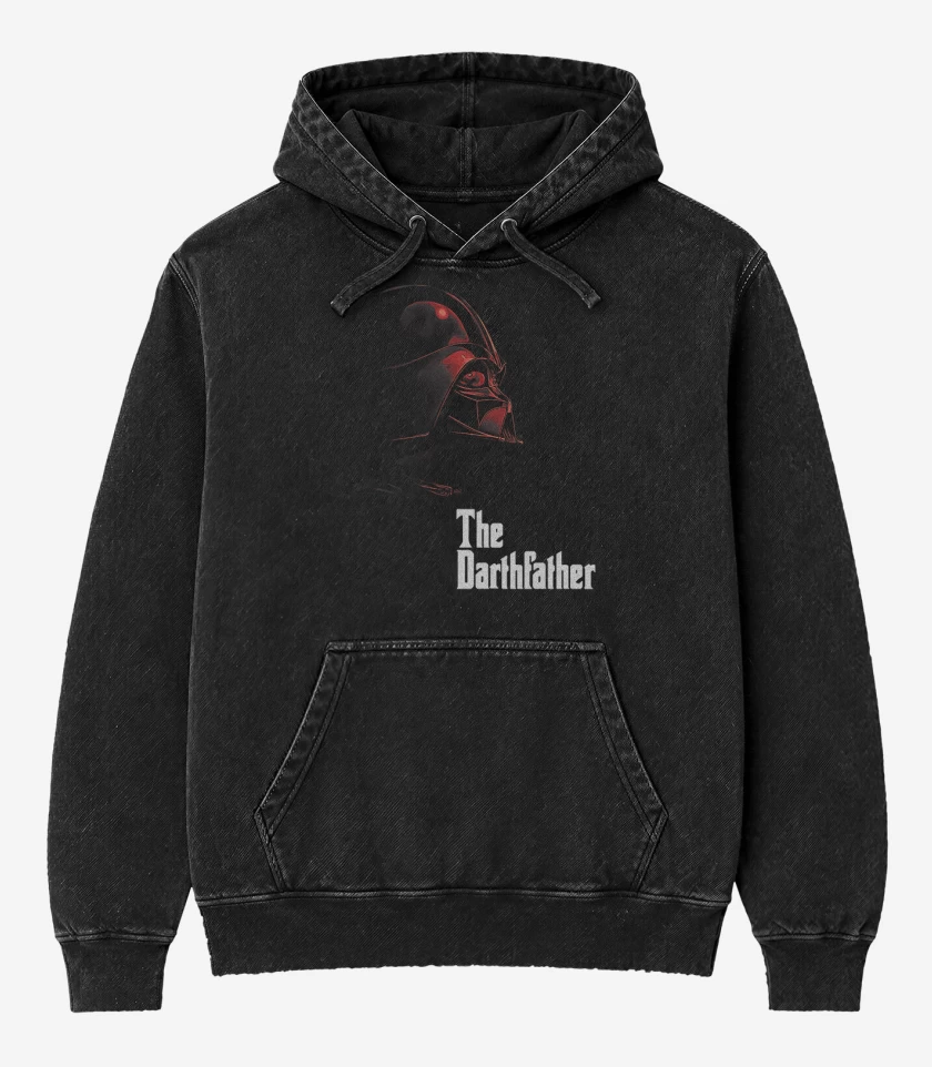Poleron Canguro Acid Wash Negro de SW - The DarthFather