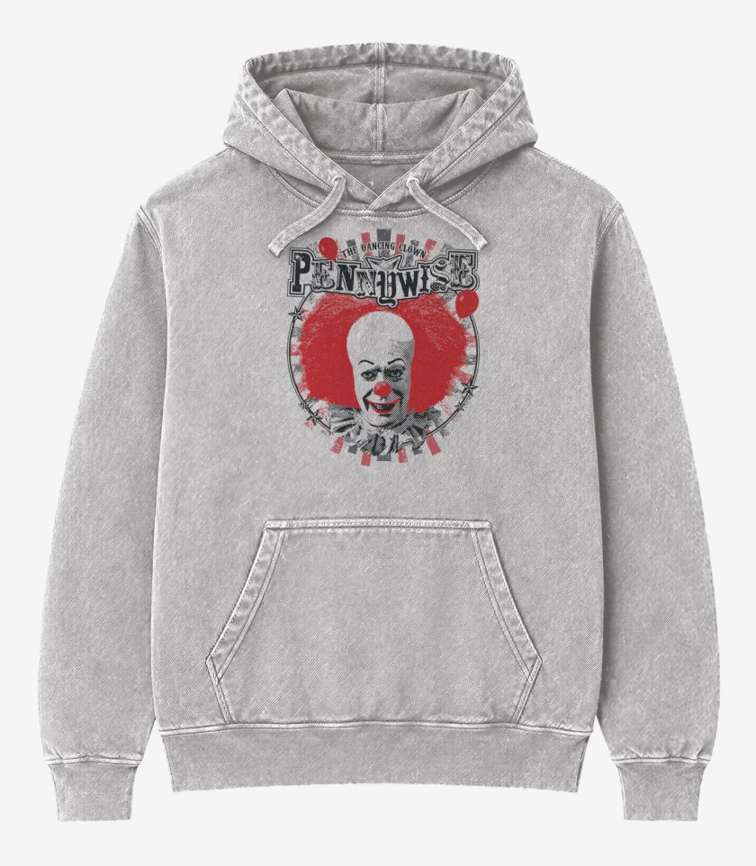 Poleron Canguro Acid Wash Gris Melange de It the dancing clown
