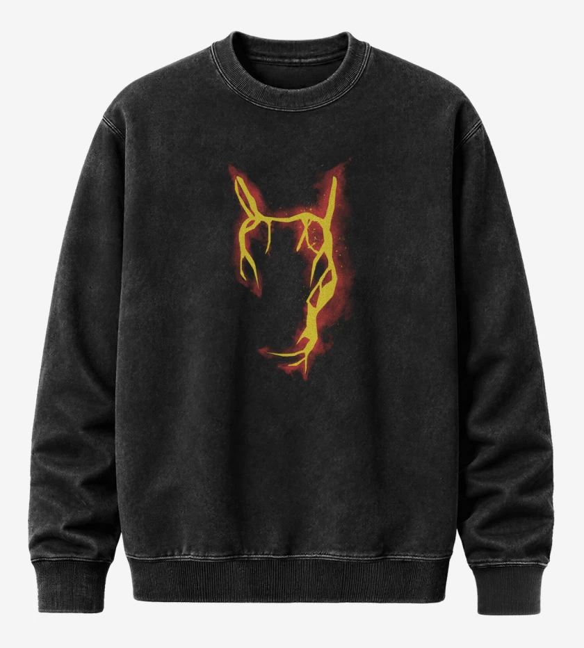 Poleron Polo Acid Wash Negro de Charizard