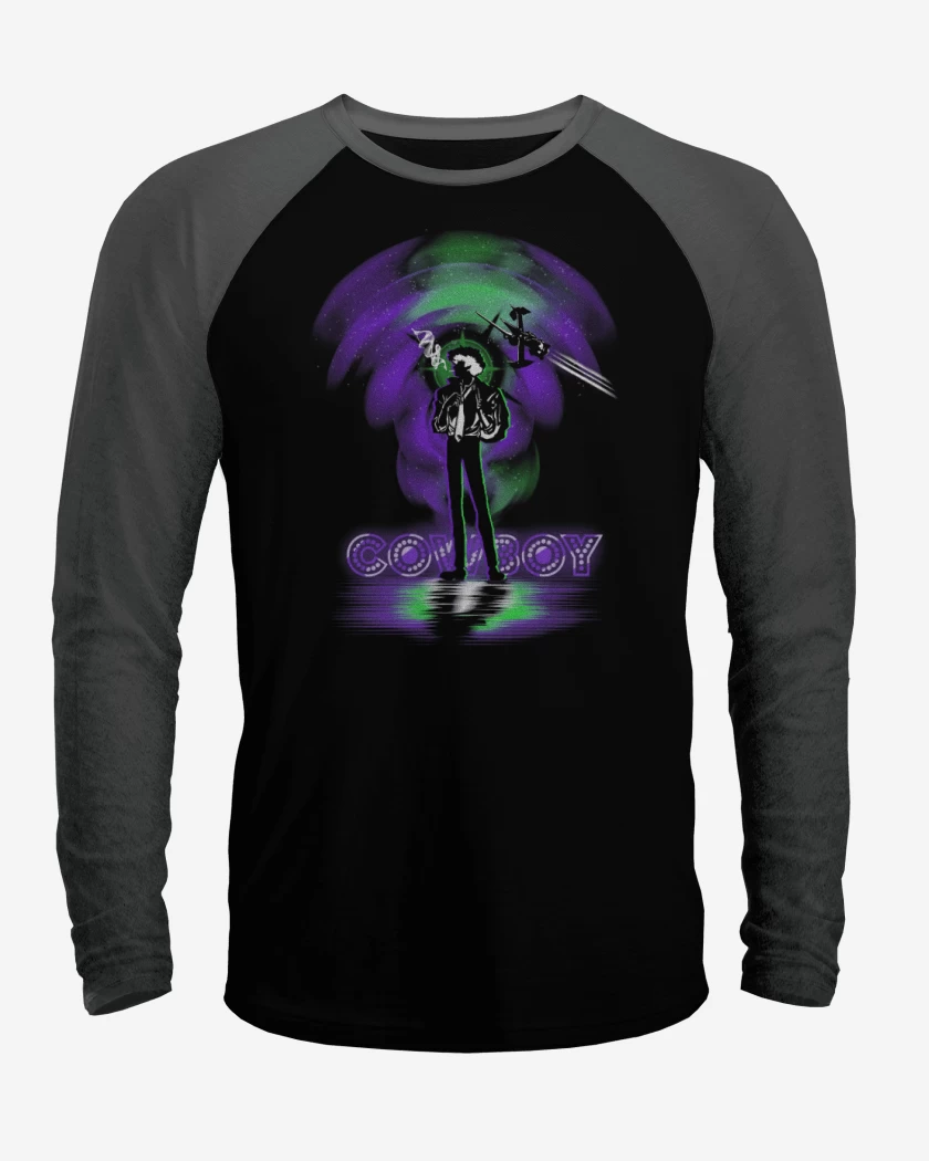 Polera Raglan Negro / Negro Heather de Space cowboy bebop