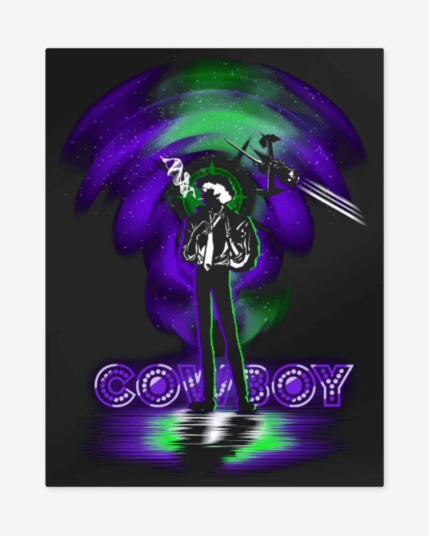 Print metalico Negro de Space cowboy bebop